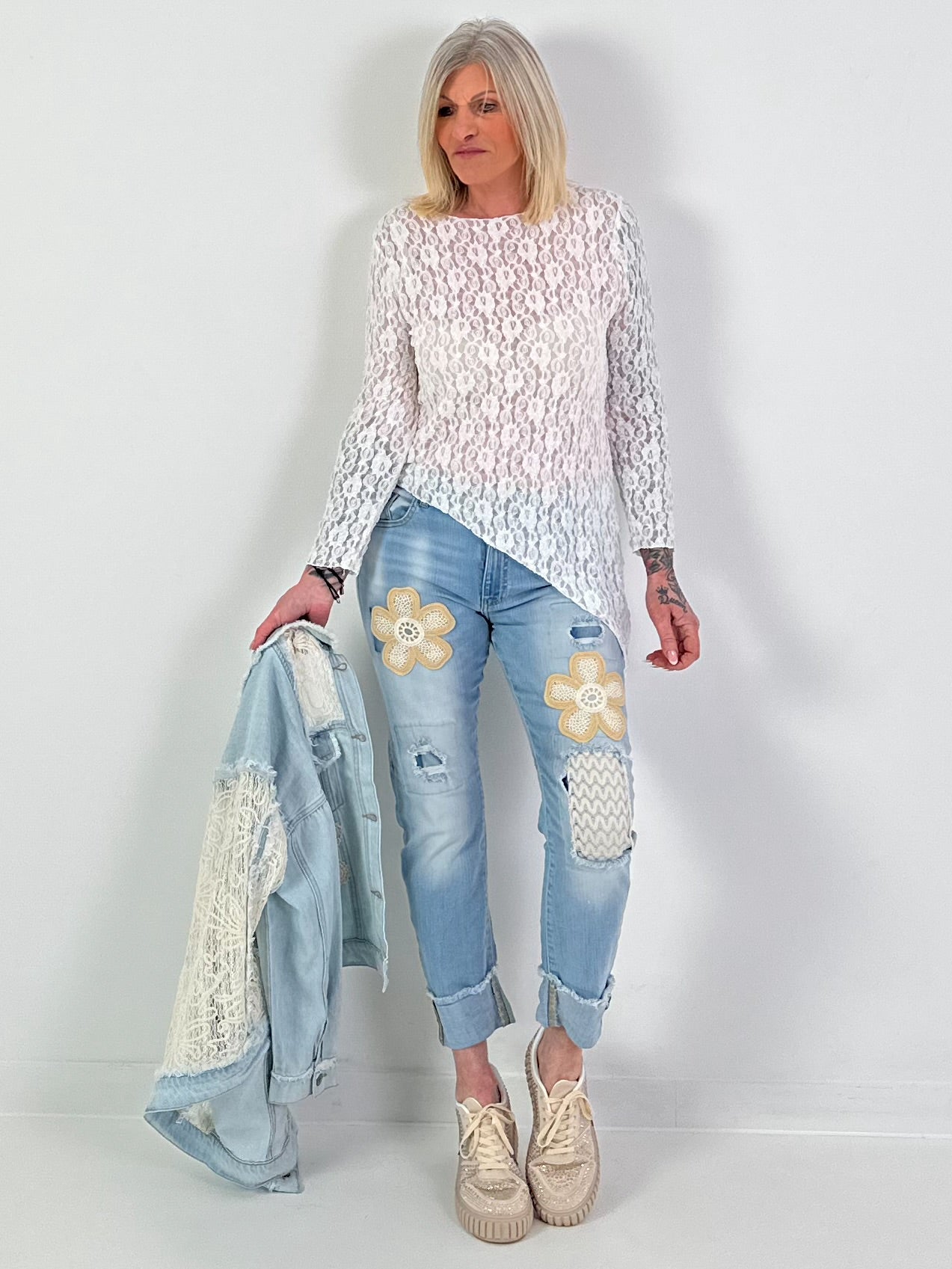 Asymmetrisches Shirt - weiss