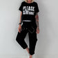 Sweatshirt Hose mit lässigen Details - schwarz