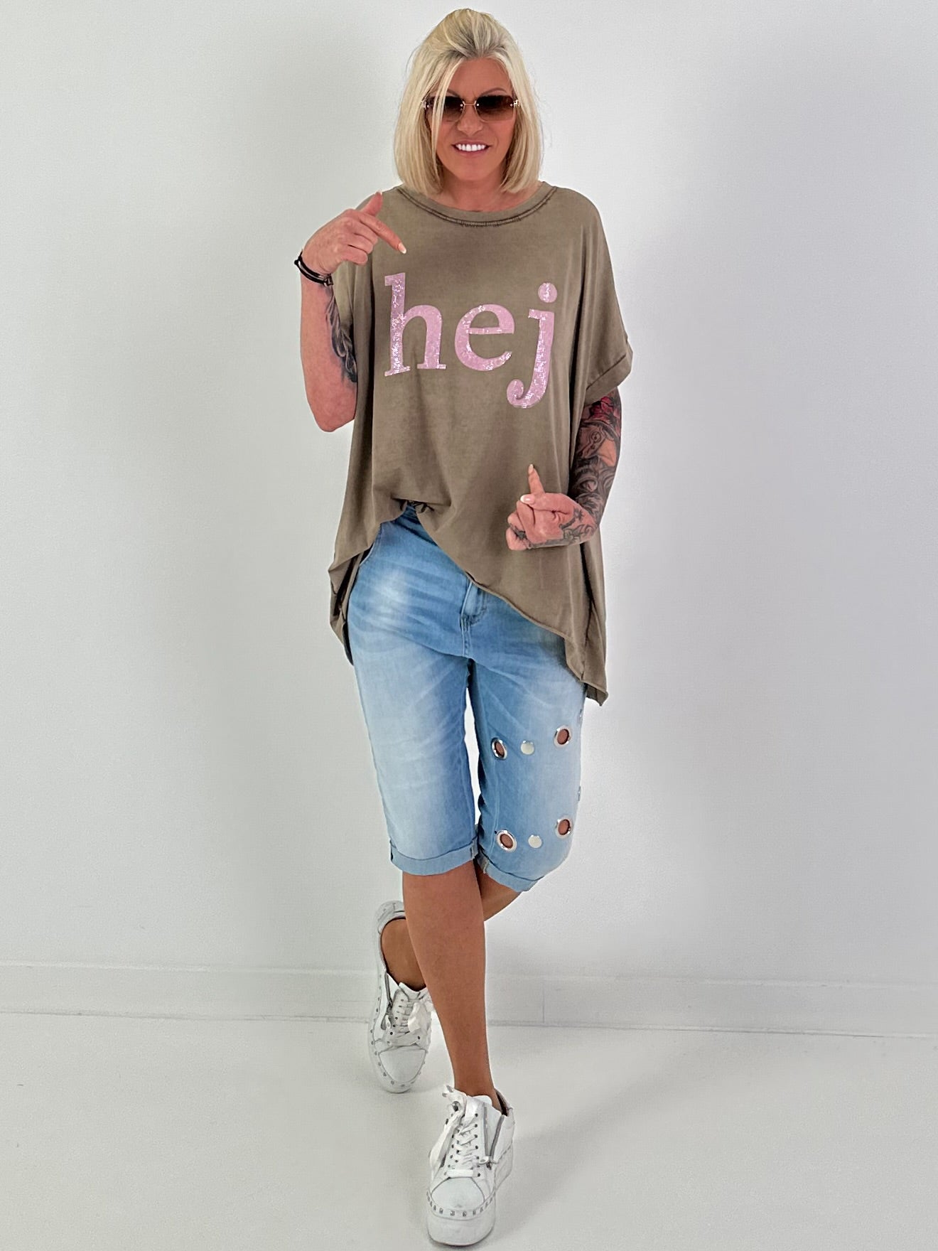 T-shirt Hej - chocolate