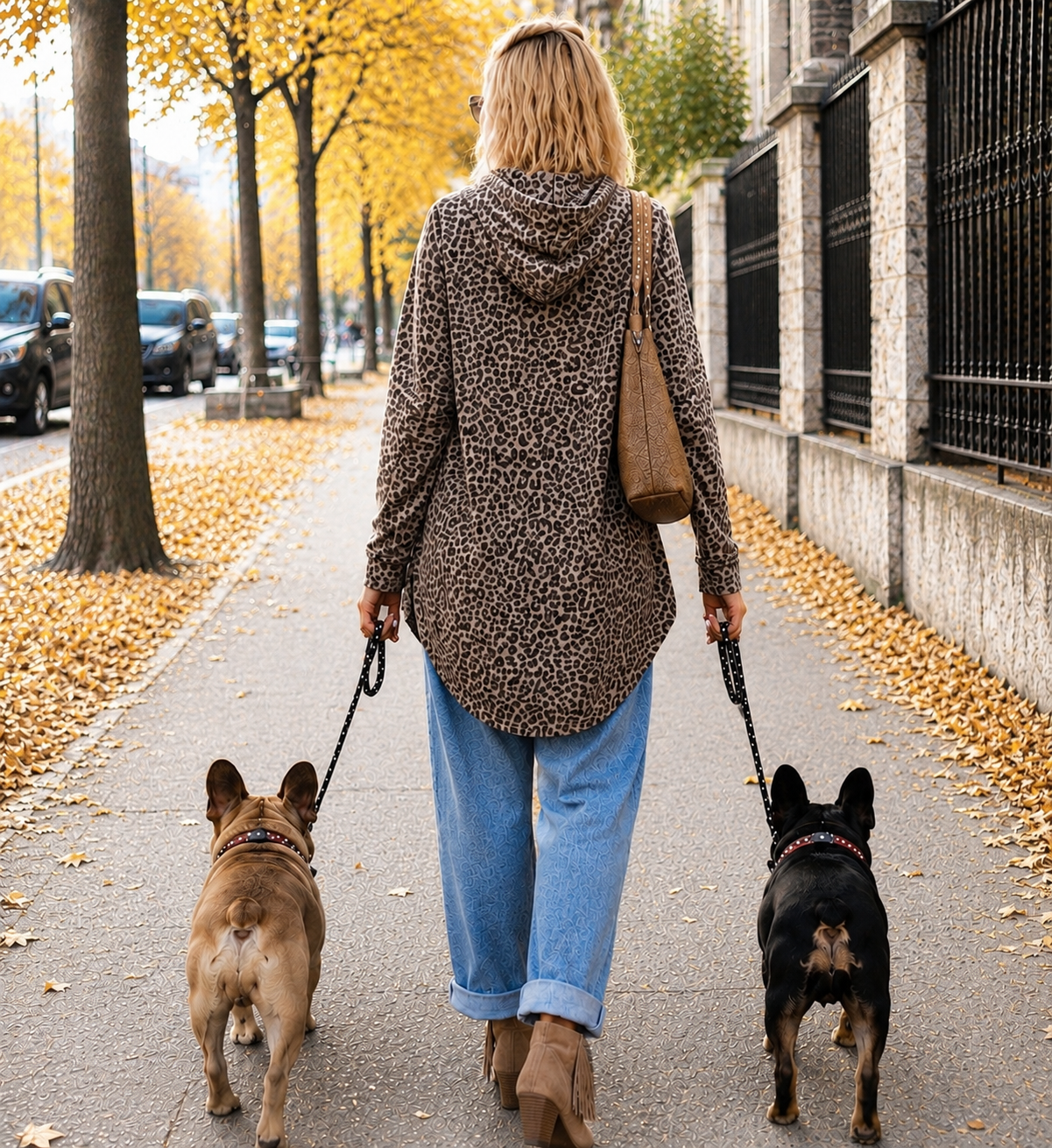 Lässiger Leo Long Hoodie mit Daumenloch  - mokka