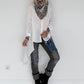 Dreieckstuch mit Mustermix und Charms - beige-leo-mehrfarbig