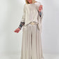 Two-piece satin look - beige