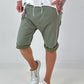 Kurze Baggy mit breiten Nähten -khaki