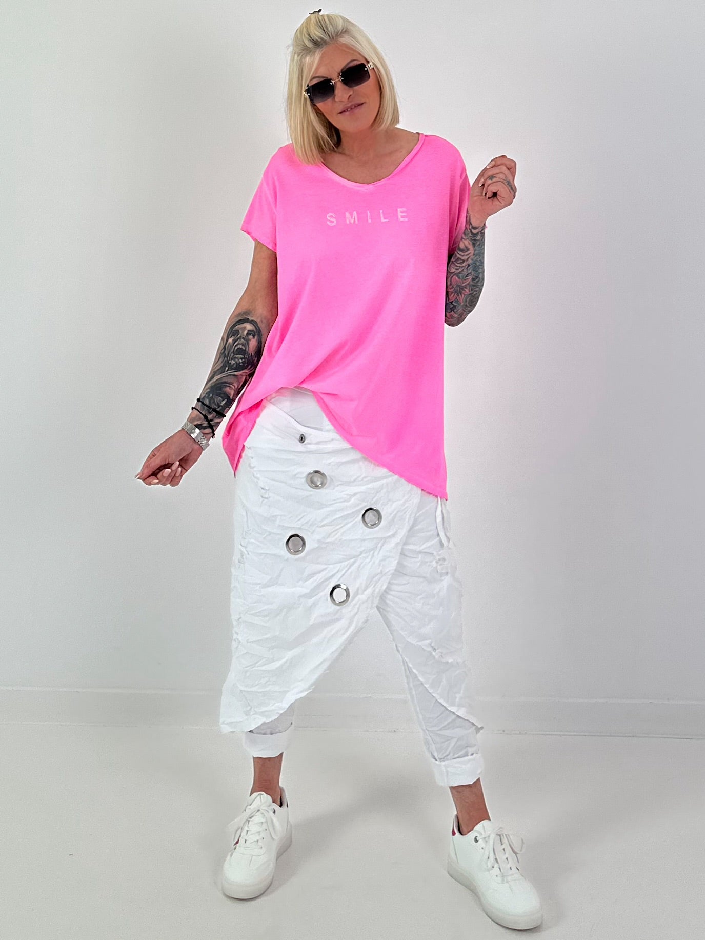 T-Shirt Smile - neonpink