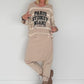 Strickpullover mit Streifen und Glitzer-Print - taupe-beige