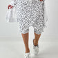 Stylische Hose mit Überwurf im Knit-Look - weiss