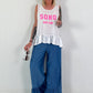 SOHO top with flounce - white