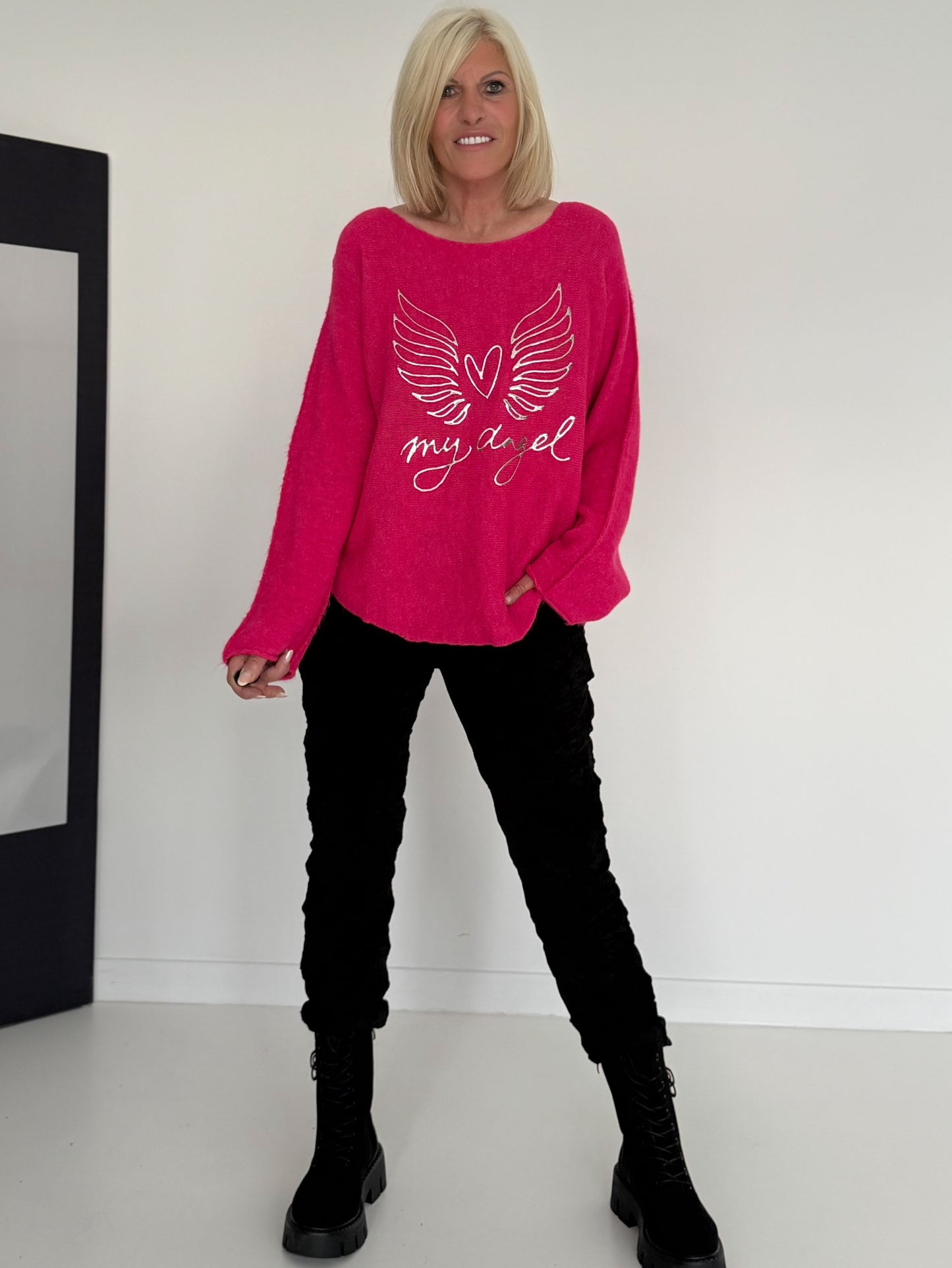 Weicher Pullover My Angel - pink