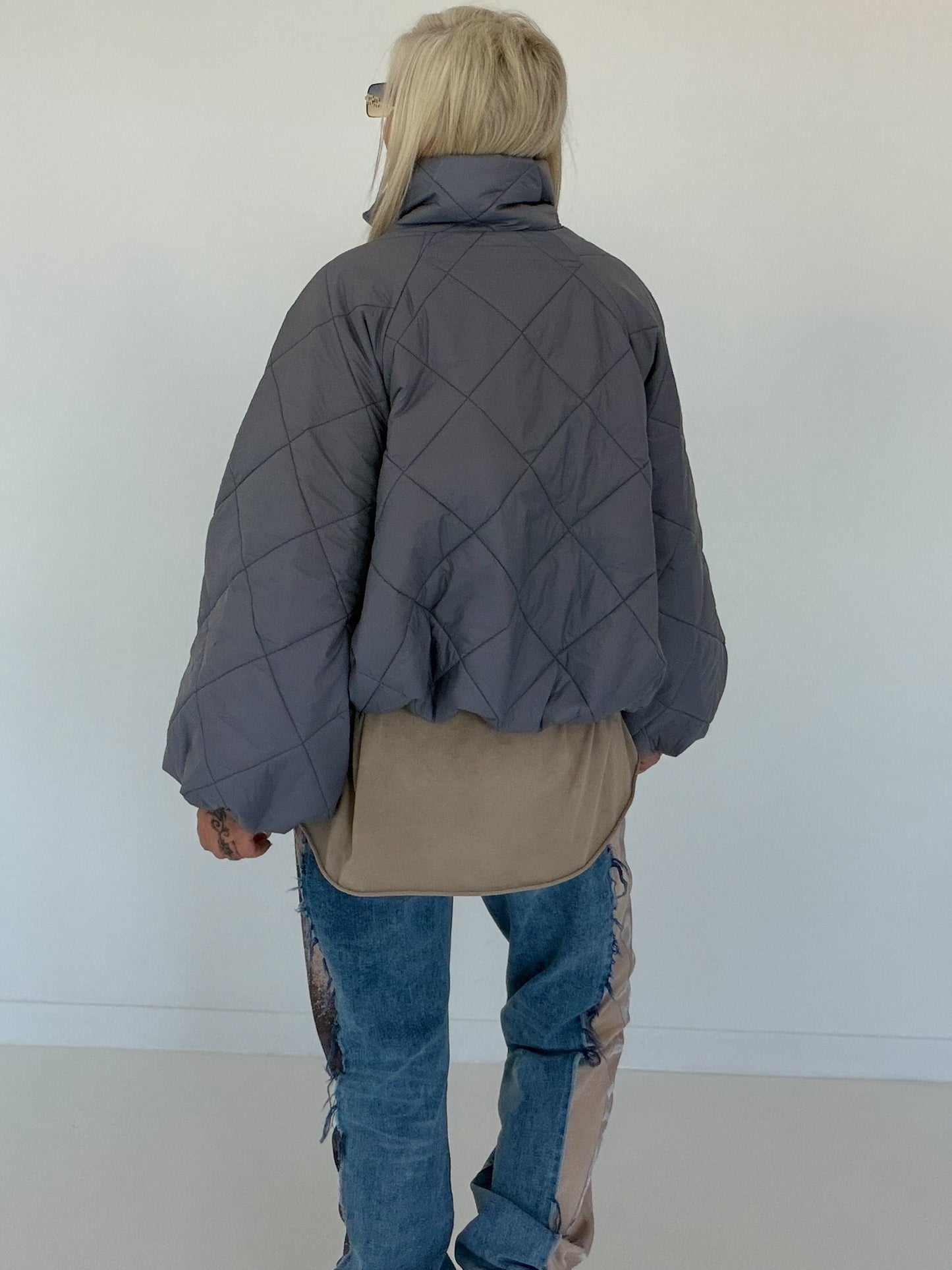 Jacke mit Puffärmelchen - grau