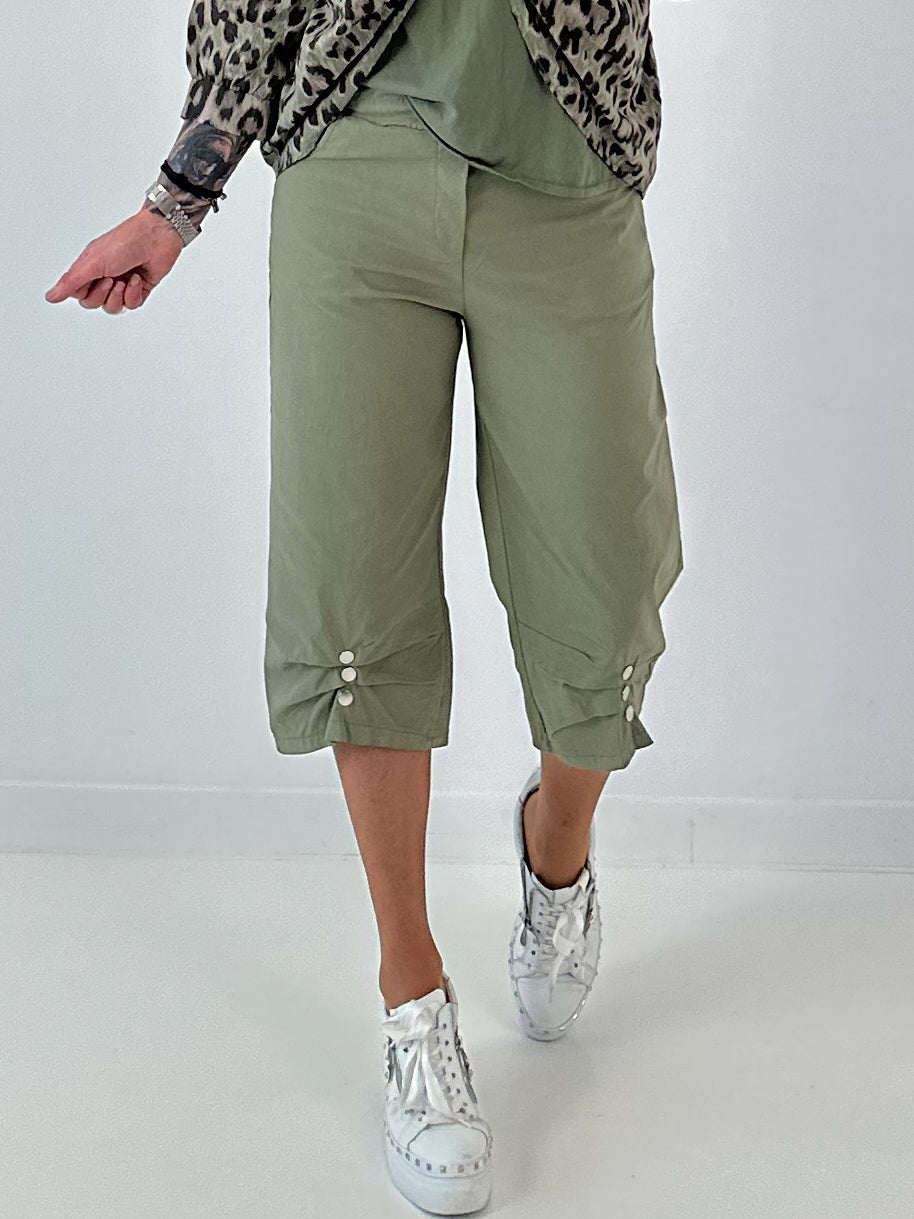 Hose mit Druckknöpfen Details- khaki