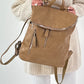 Leather-look backpack, model "City Fold" - taupe