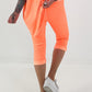 Capri Hose mit Bindeband - neonorange