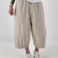 Ballon Hose mit raffiniertem Beinabschluss -beige