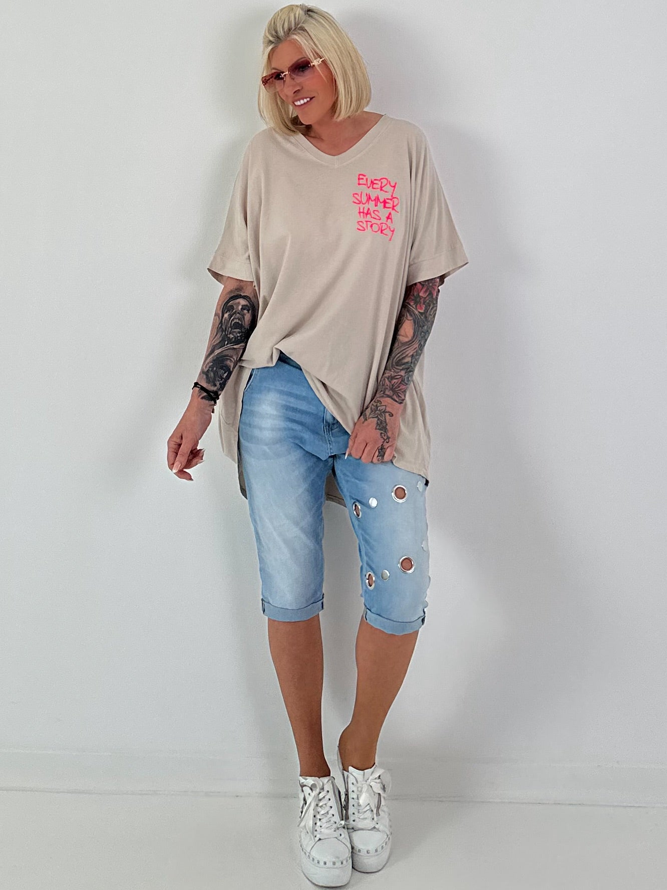Oversized Shirt Summer - beige