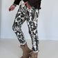 Cargo trousers with camouflage print - white-olive-multicoloured
