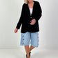 Leichter Blazer mit Patten - schwarz