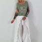 T-Shirt mit transparenten Pailletten - khaki