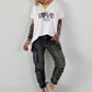 T-Shirt mit Strassdetail - weiss