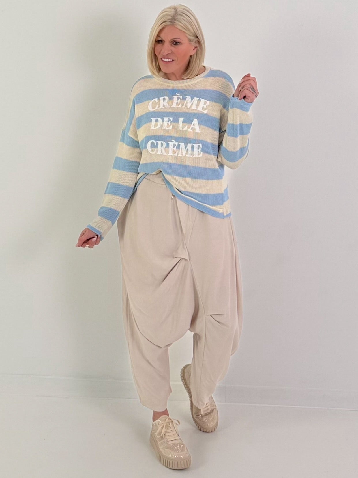 Pullover creme de la Creme - hellblau-creme