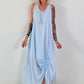 Sommerkleid mit Raff-Detail - hellblau