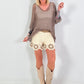 Crochet shorts - cream-taupe