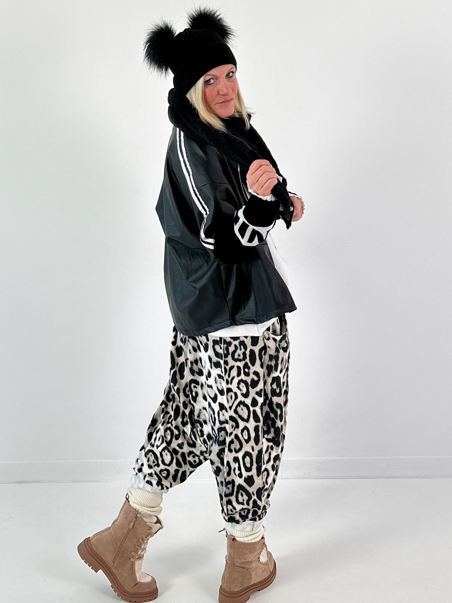 Kunstleren jack, model "Powerlane" - zwart