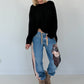 Oversized Shirt stone washed - schwarz