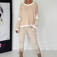 Oversized Sweater mit Strasskreuz - beige-ecru