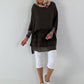 Tunika im Layer-Look - schoko