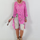 Crochet tunic with pattern - pink