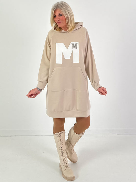 Long Hoodie/Kleid Modell "Edition M" - beige