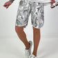 Sweat Short Camouflage mit Nieten - grau-mehrfarbig