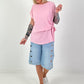 Blouse shirt with side tie knot - pink