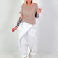 Sommerstrick Pullover mit kurzen Arm - taupe