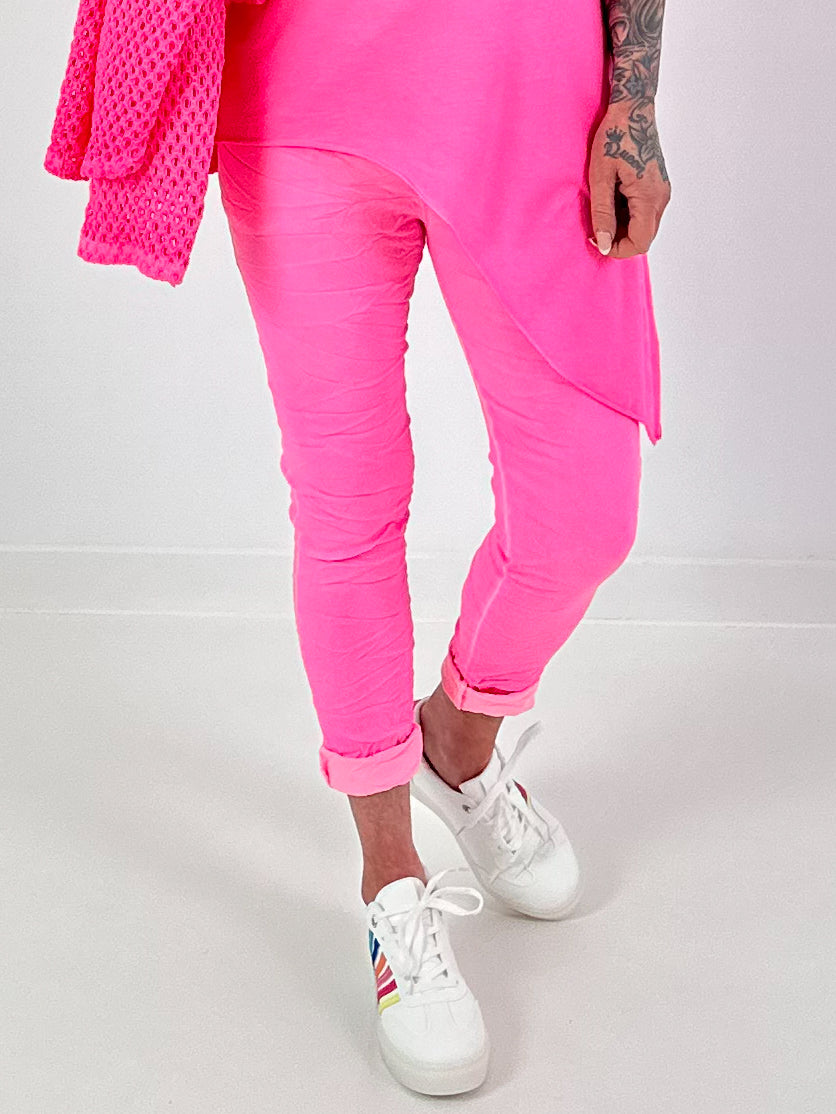 Hose im Knit-Look - neonpink ( lieferbar ab 26.04.26)