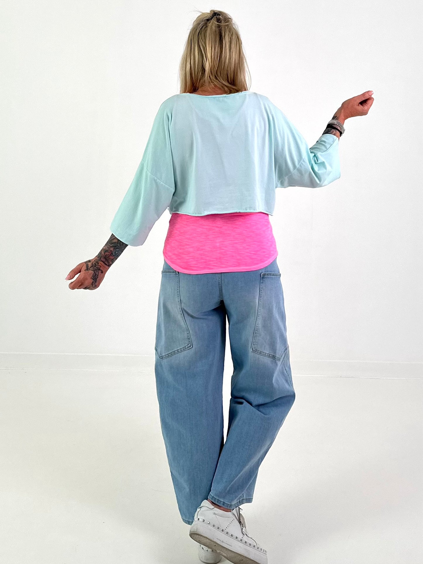 Cropped Sweater Happiness - mint