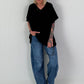 Cut-out shirt - black
