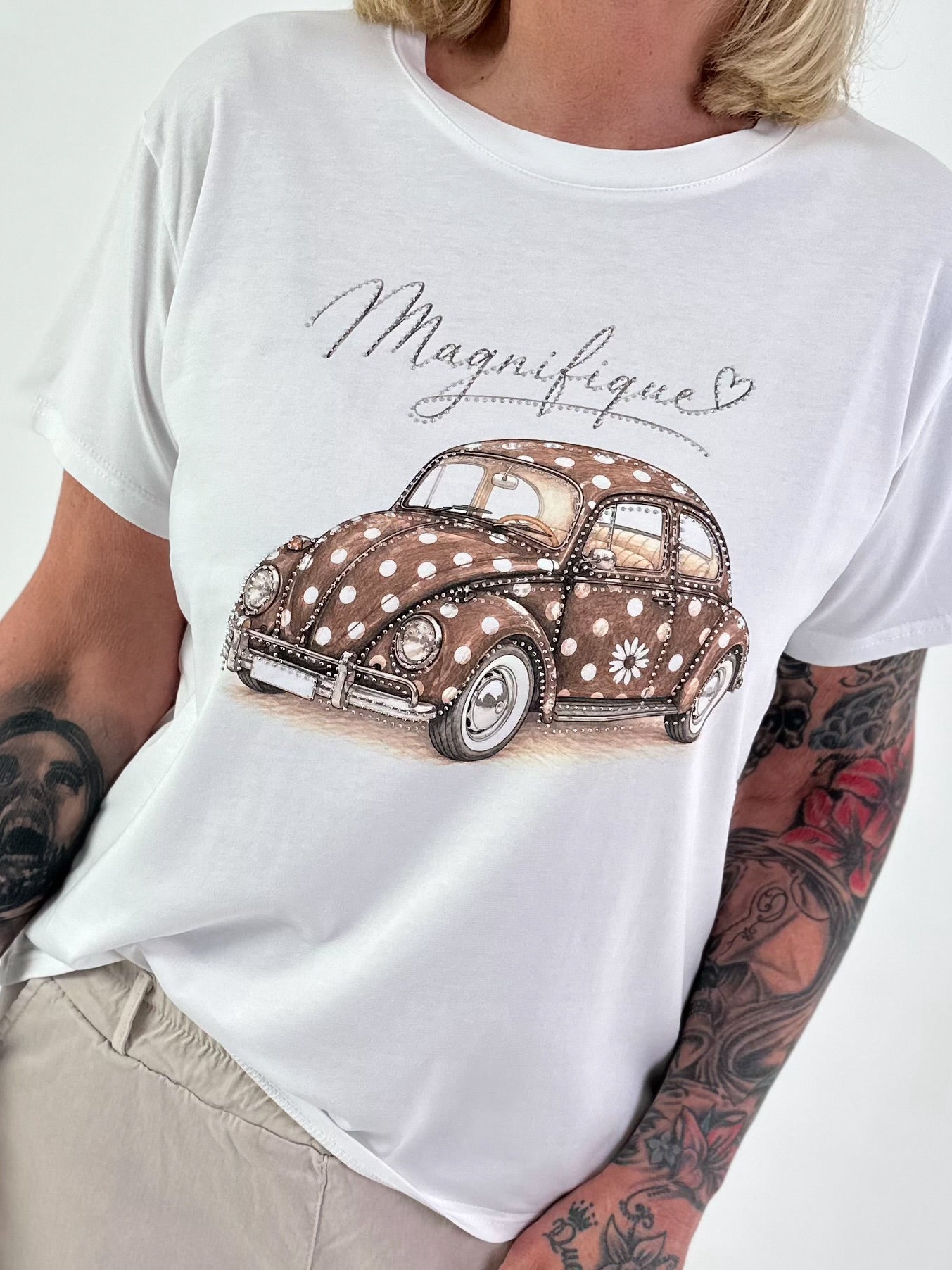 T-Shirt Magnifique - weiss-beige