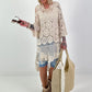 Crocheted Tunic with Pattern - beige