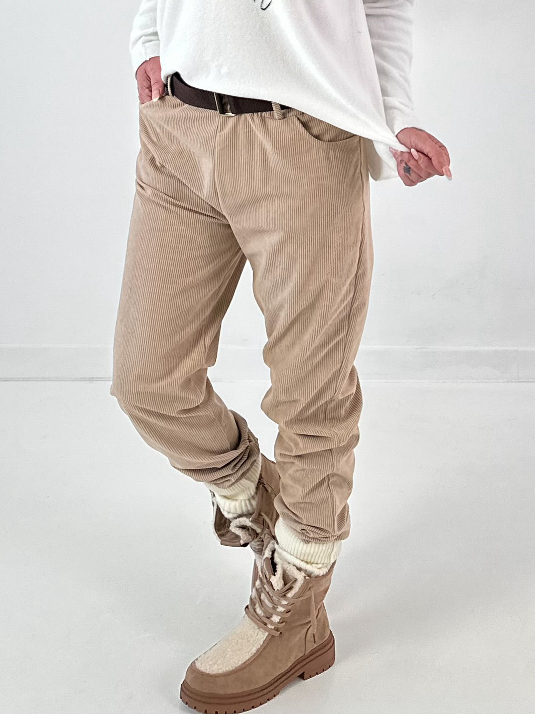 Corduroy trousers model “Soft Comfort” - beige