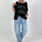 Oversized Shirt Normal is Boring - black