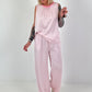 Two-piece set in a satin look - pink