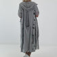 Sweatshirt Mantel mit floralem Netzeinsatz und Cut outs - hellgrau
