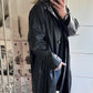 Oversized jas in lederlook, model "Darkwave" - ​​zwartblauw