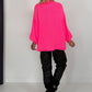 Oversized Strickjacke - neonpink