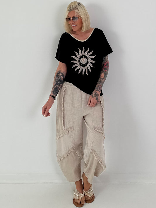 Fine knit shirt Sun with lurex - black