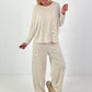 Zweiteiler mit Statement Patch - beige