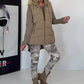 Hose mit elastischem Bund im Camouflage-Look - beige-mehrfarbig