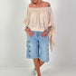 Tunic with side ruffles - beige