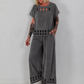 Ausgefallener Zweiteiler mit aufwendigen Cut Out Details - anthrazit